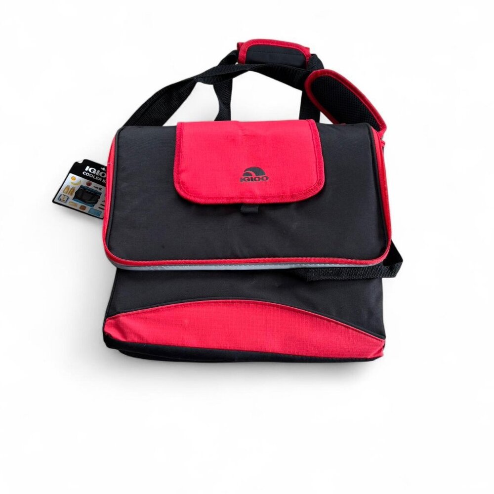 Igloo Collapsible Cooler‎ Beach Tote Bag Red Black Insulated 36 Cans New
